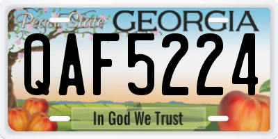GA license plate QAF5224