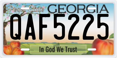 GA license plate QAF5225