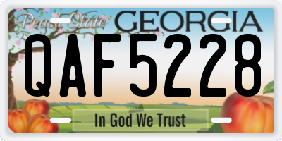 GA license plate QAF5228