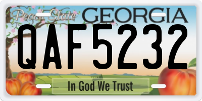 GA license plate QAF5232