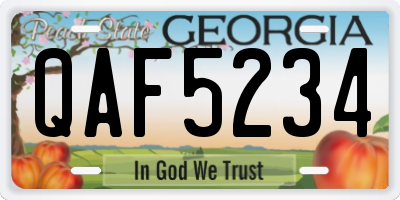 GA license plate QAF5234