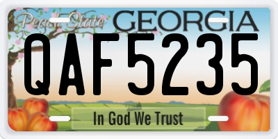 GA license plate QAF5235