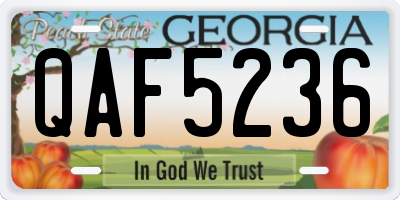 GA license plate QAF5236