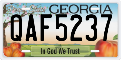 GA license plate QAF5237