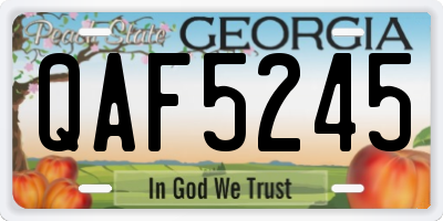 GA license plate QAF5245