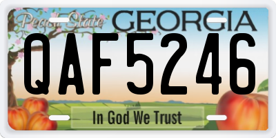 GA license plate QAF5246
