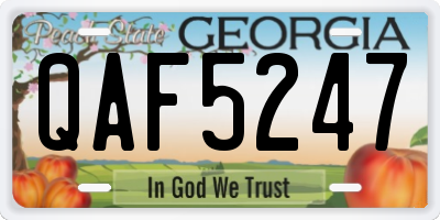 GA license plate QAF5247
