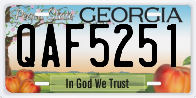 GA license plate QAF5251
