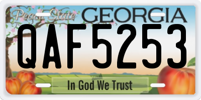 GA license plate QAF5253