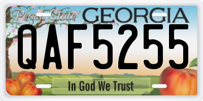 GA license plate QAF5255