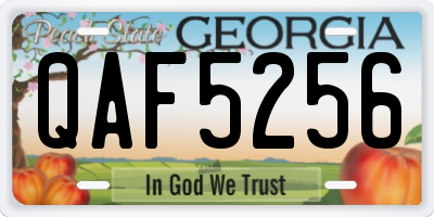 GA license plate QAF5256