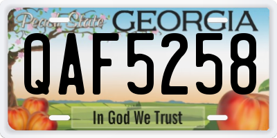 GA license plate QAF5258