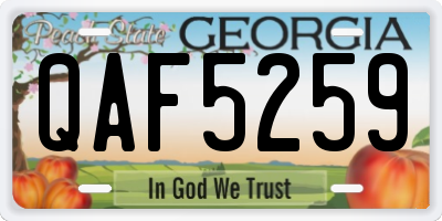 GA license plate QAF5259