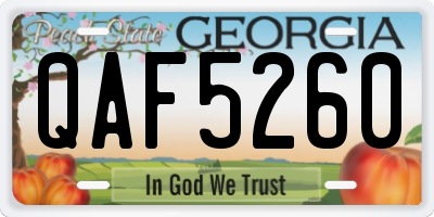 GA license plate QAF5260