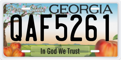 GA license plate QAF5261