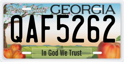 GA license plate QAF5262