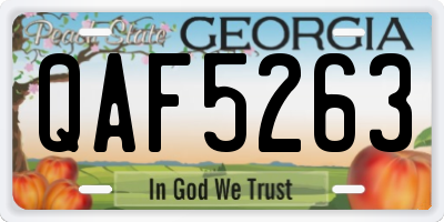 GA license plate QAF5263