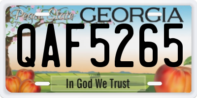 GA license plate QAF5265