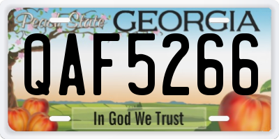 GA license plate QAF5266