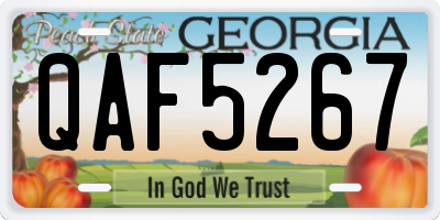 GA license plate QAF5267