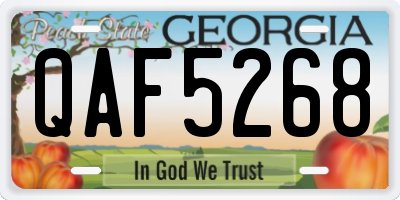 GA license plate QAF5268