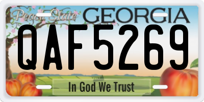 GA license plate QAF5269