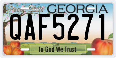 GA license plate QAF5271