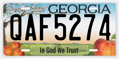 GA license plate QAF5274