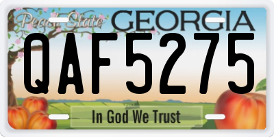 GA license plate QAF5275