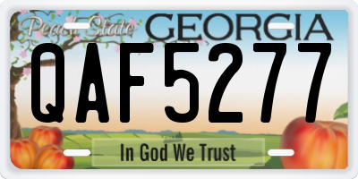 GA license plate QAF5277