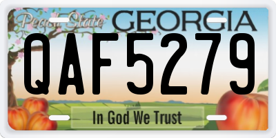 GA license plate QAF5279