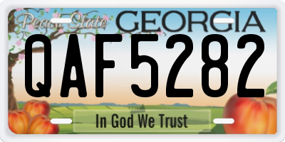 GA license plate QAF5282