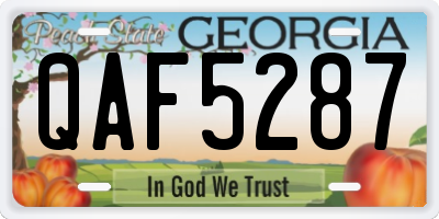 GA license plate QAF5287