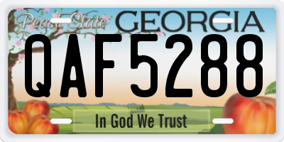 GA license plate QAF5288