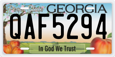 GA license plate QAF5294