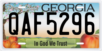 GA license plate QAF5296