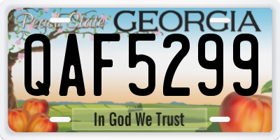 GA license plate QAF5299