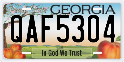 GA license plate QAF5304