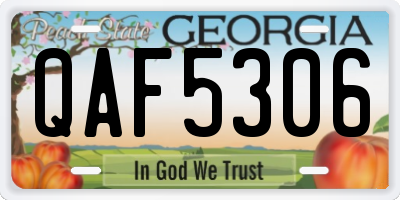 GA license plate QAF5306