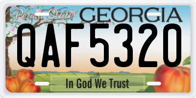 GA license plate QAF5320