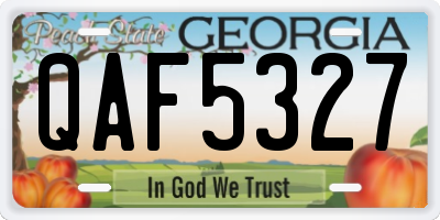 GA license plate QAF5327