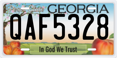 GA license plate QAF5328