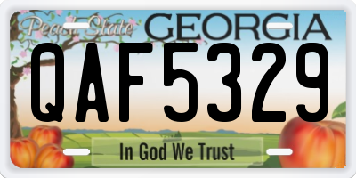 GA license plate QAF5329