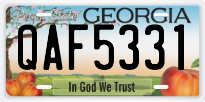 GA license plate QAF5331