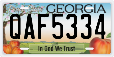 GA license plate QAF5334