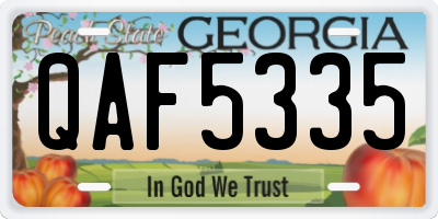 GA license plate QAF5335