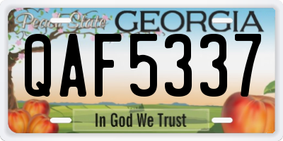GA license plate QAF5337
