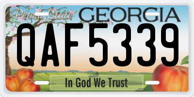 GA license plate QAF5339
