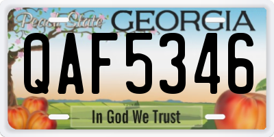 GA license plate QAF5346