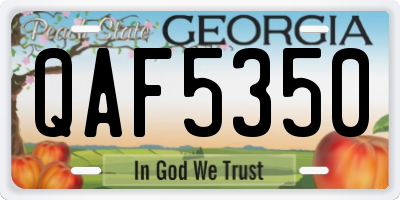 GA license plate QAF5350